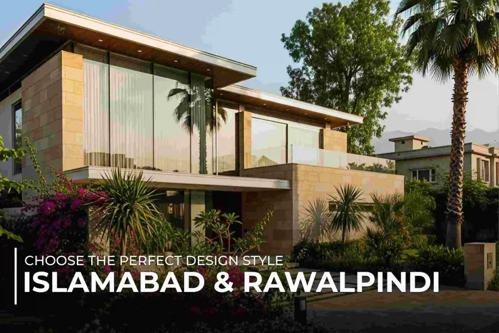 Modern luxury house with palm trees – Elegant Design PK showcasing perfect design style in Islamabad & Rawalpindi